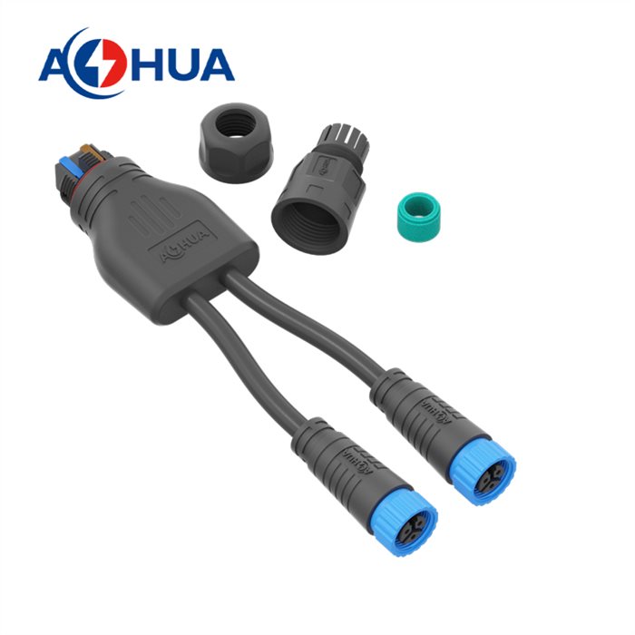 Быстрая блокировка 3PIN  Power cable M20 Y splitter Formed female Connector водонепроницаемый светод
