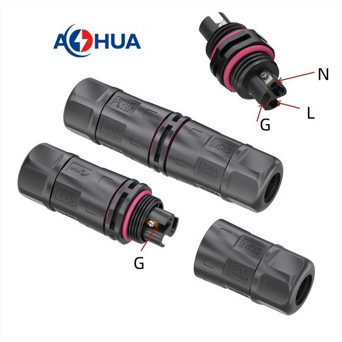 Кабельный штекер M23 35А AC, 3 контакта, винтовой зажим, IP68, сертификаты CE/SAA